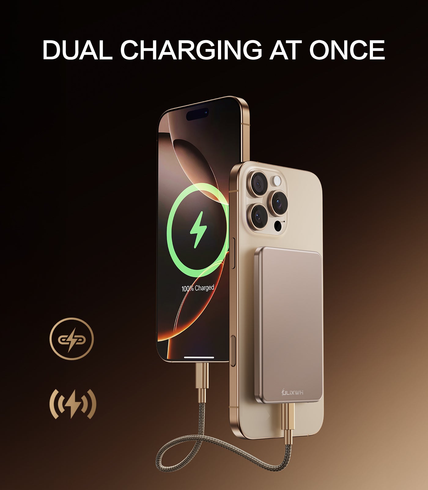 ULiXWH MagS-1 Power Bank (5000mAh, Slim, All-alloy, Gold)