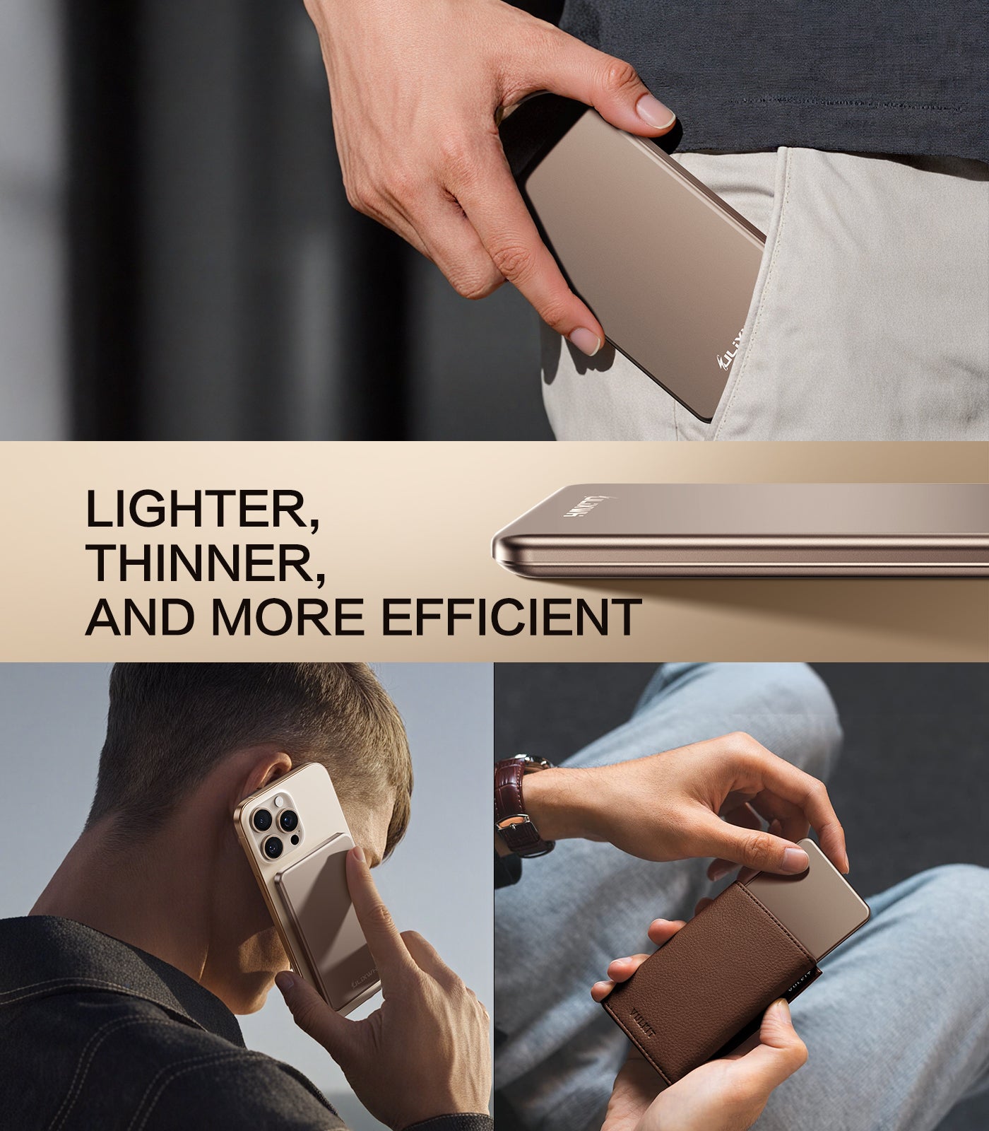 ULiXWH MagS-1 Power Bank (5000mAh, Slim, All-alloy, Gold)