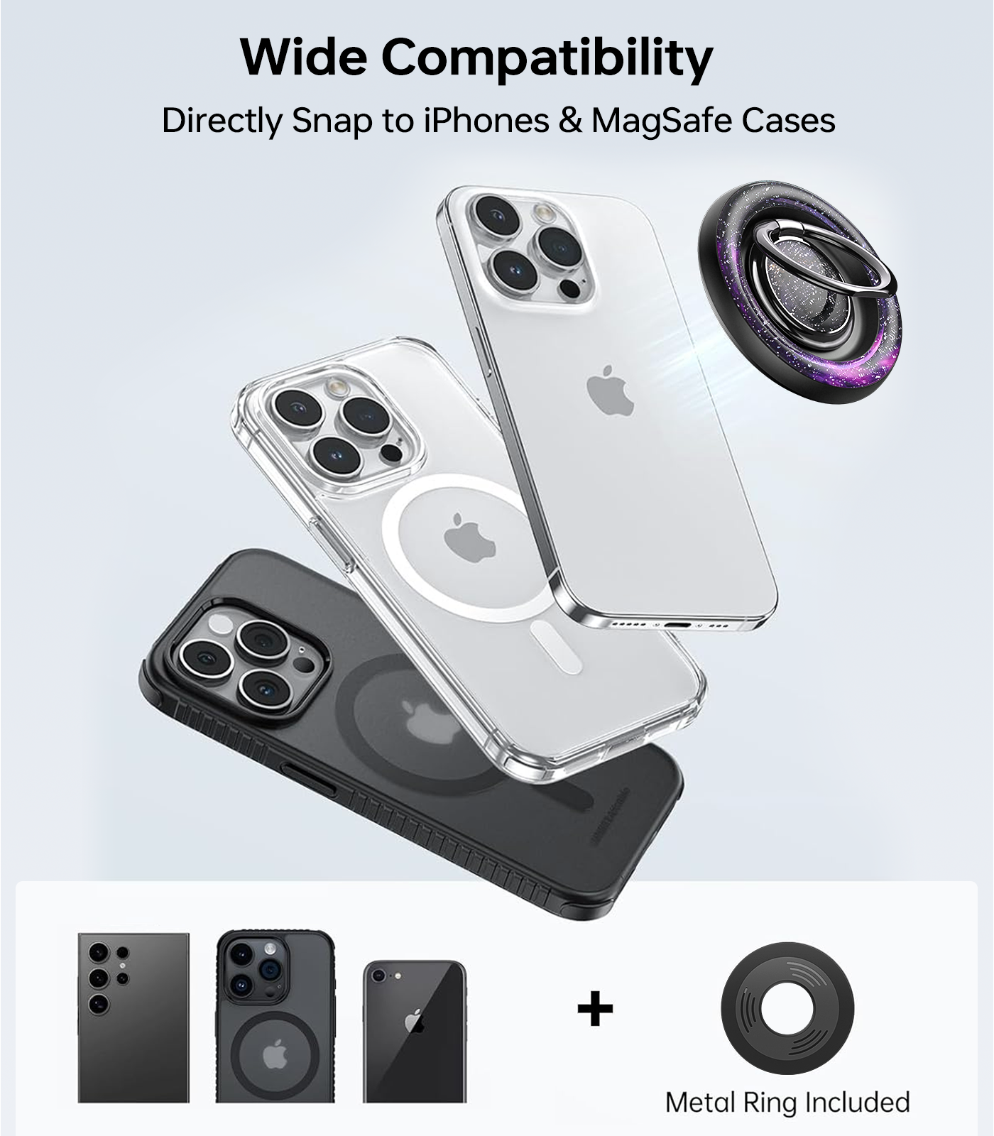 ULiXWH Magsafe Phone Grip Stand with Spinner Fidget (Purple)