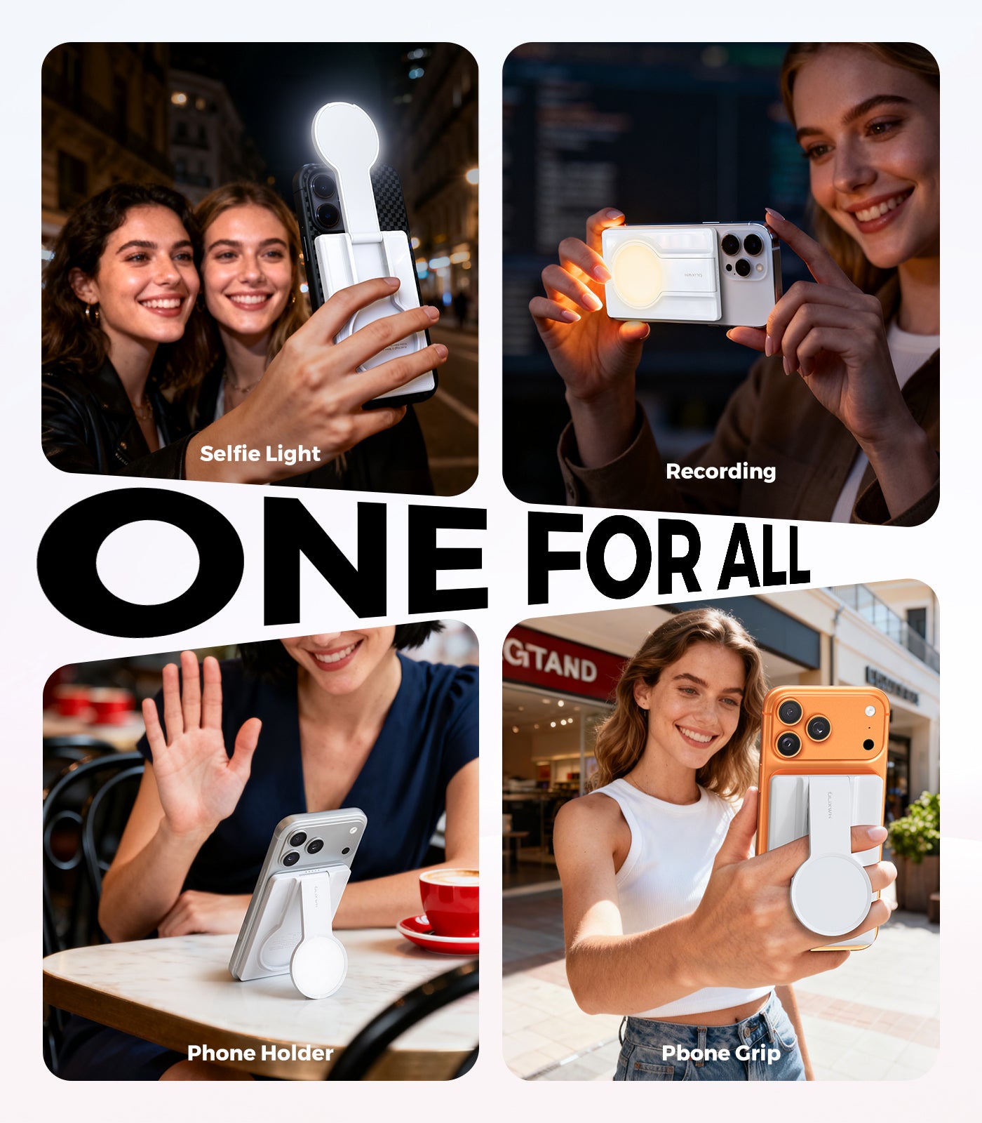 ULiXWH MagS-3 Power Bank (5000mAh, Selfie Light, Phone Stand, White)
