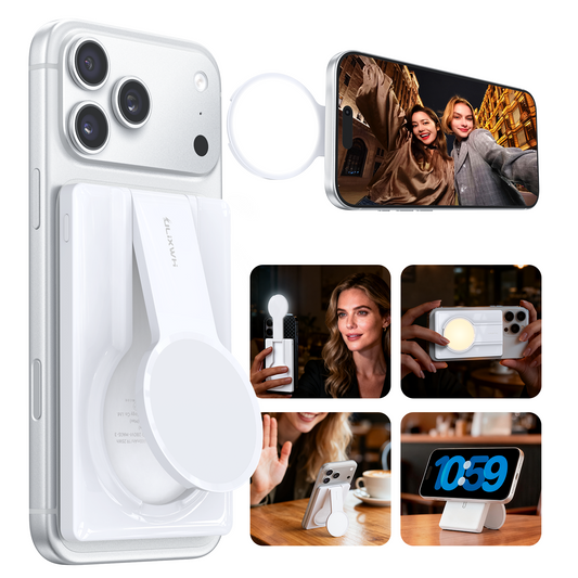 ULiXWH MagS-3 Power Bank (5000mAh, Selfie Light, Phone Stand, White)