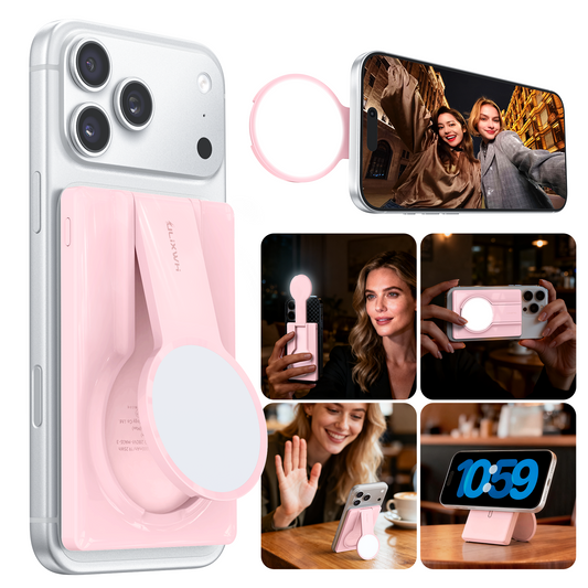 ULiXWH MagS-3 Power Bank (5000mAh, Selfie Light, Phone Stand, Pink)