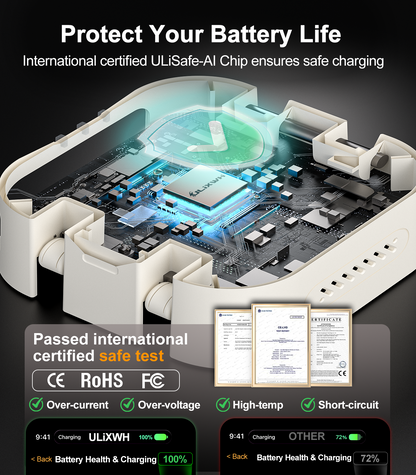 ULiXWH Retractable 3-in-1 Charging Station for Appple Decive (White)