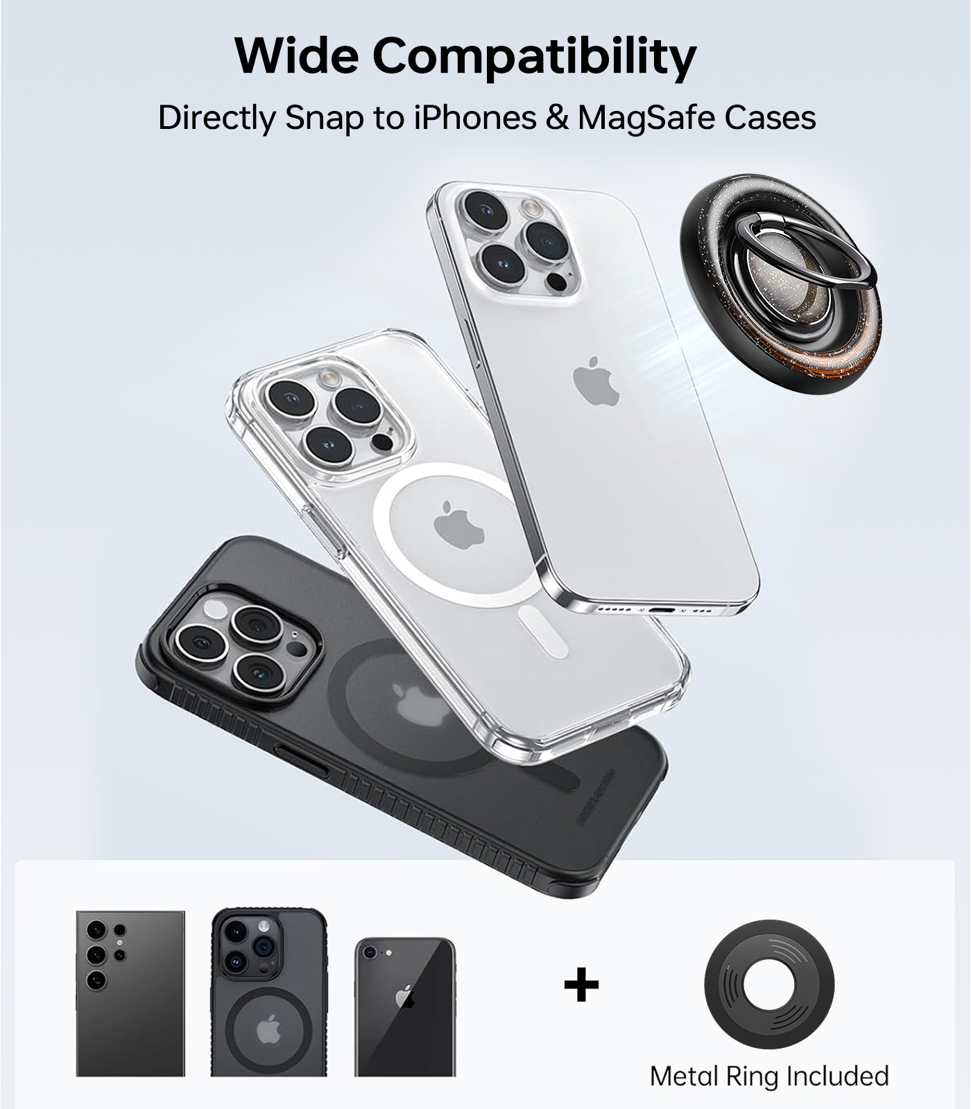 ULiXWH Magsafe Phone Grip Stand with Spinner Fidget (Orange)