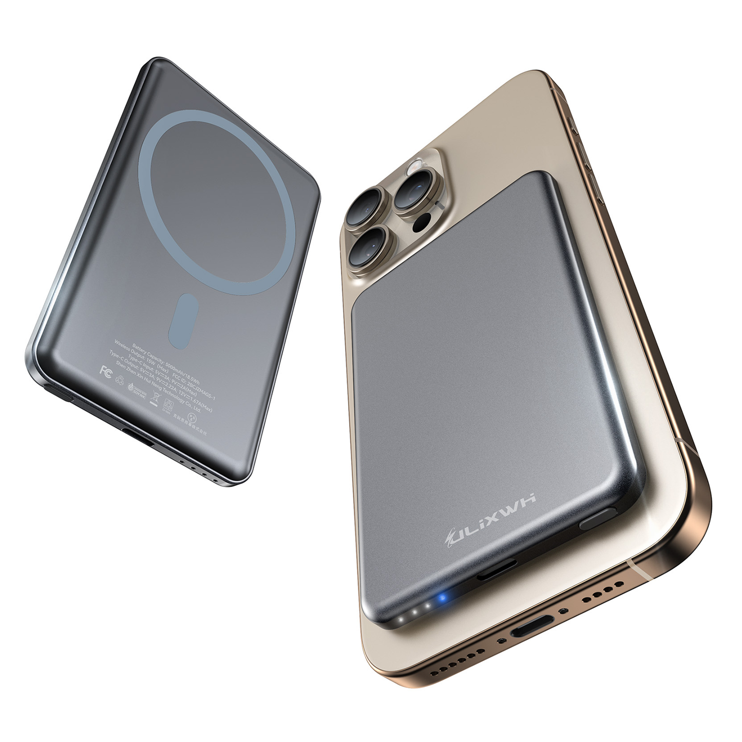 ULiXWH MagS-1 Power Bank (5000mAh, Slim, All-alloy, Grey)