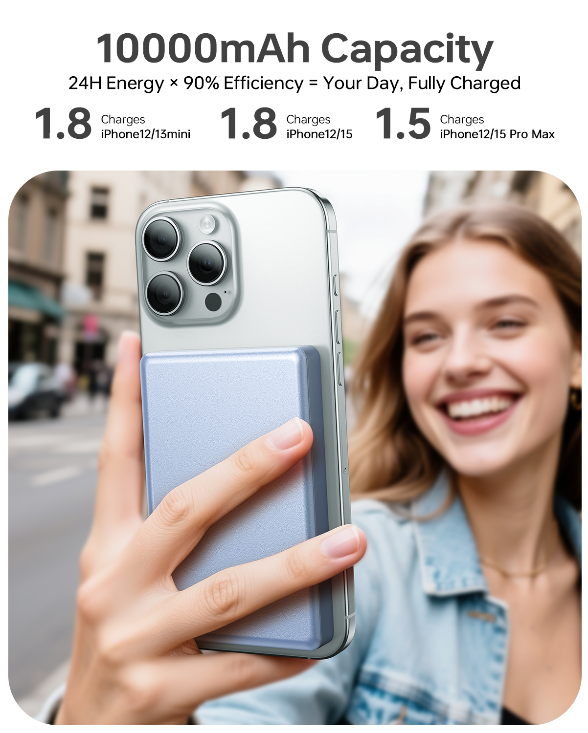 ULiXWH MagS-2 Power Bank (10K, Slim, Blue)