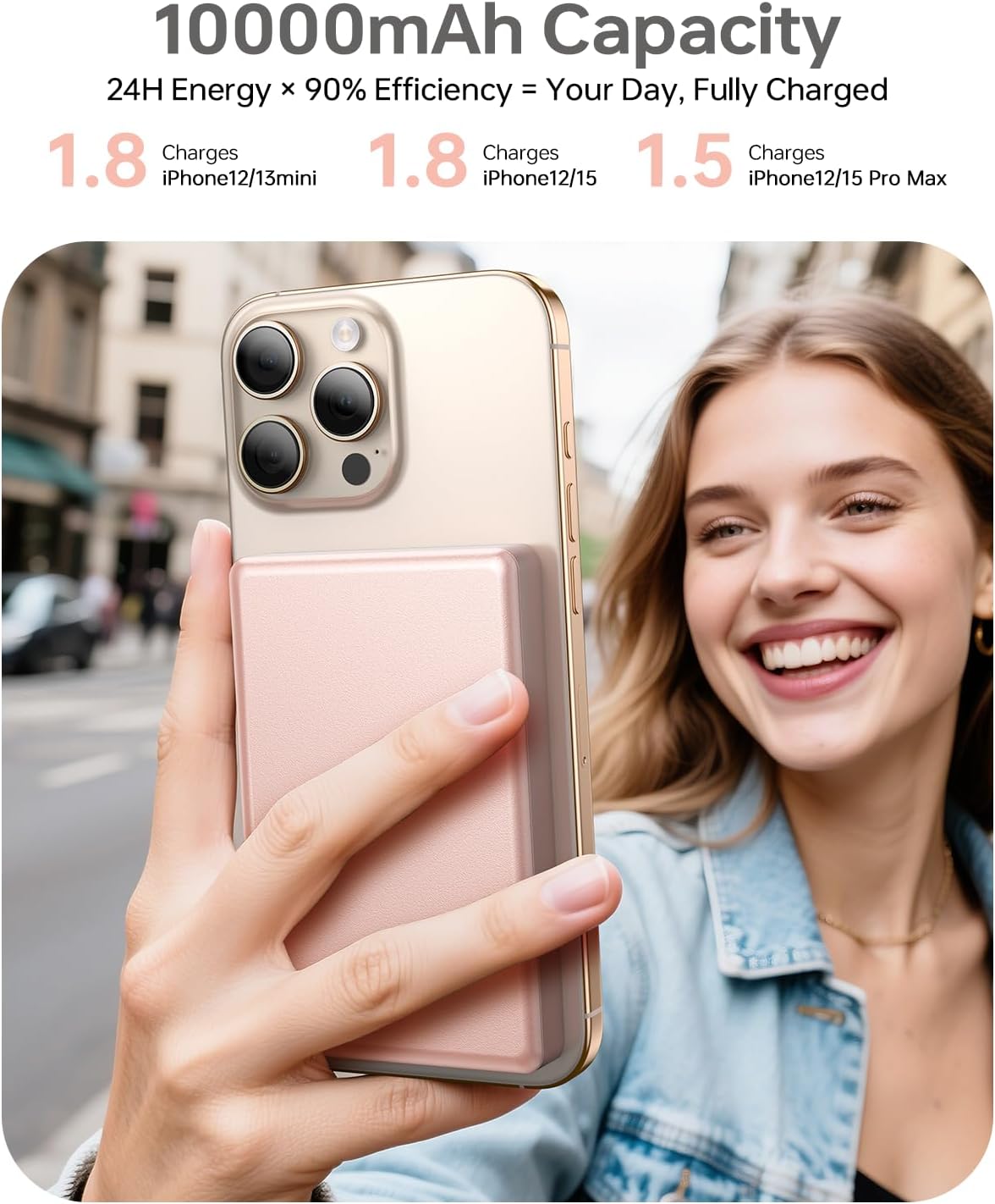 ULiXWH MagS-2 Power Bank (10K, Slim, Rose Gold)