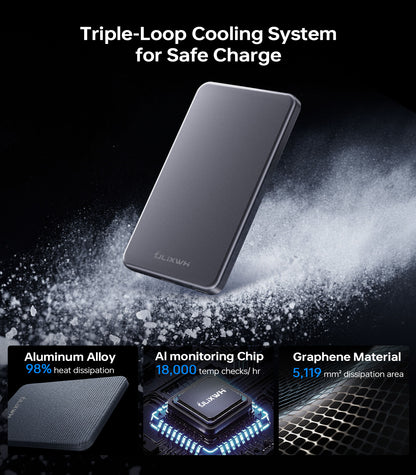 ULiXWH MagS-1 Power Bank (5000mAh, Slim, All-alloy, Grey)